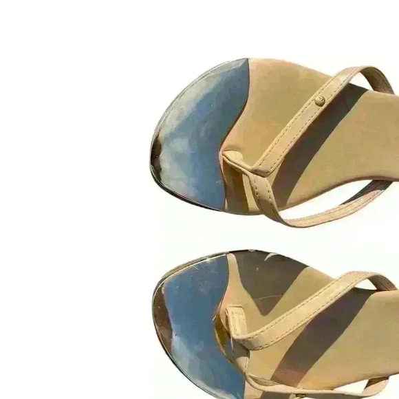 Paro Sandals Made in Brazil Peach Sz 8 with Gold accents - Picture 4 of 9